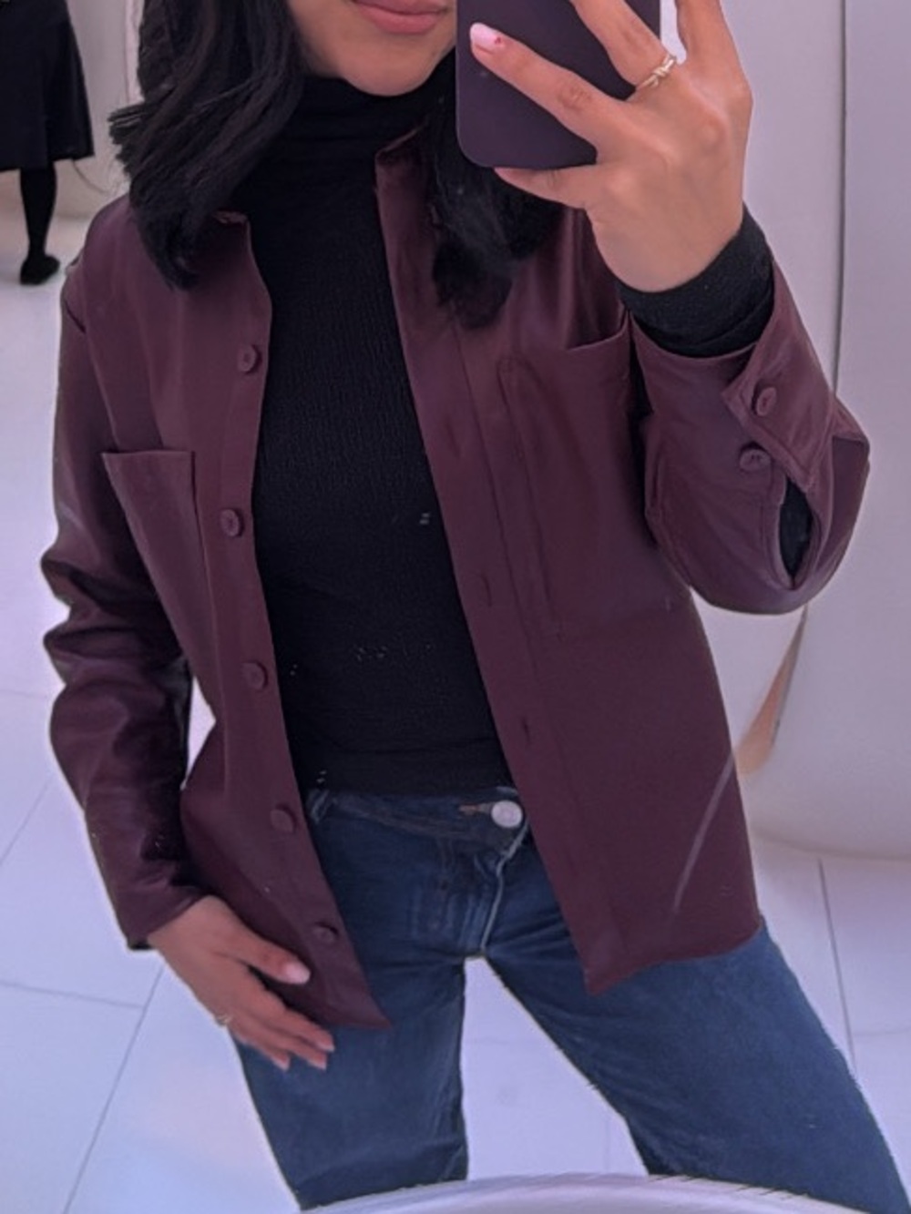Abercrombie & Fitch Burgundy Leather Jacket